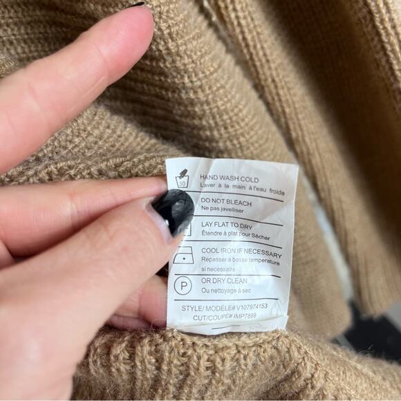 Vince Alpaca Wool Turtleneck Sweater Quiet Luxury Preppy Minimalist Camel Large - Picture 9 of 10